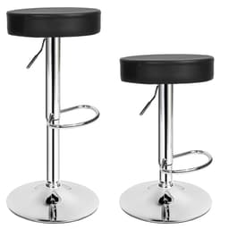 tectake Sæt med 2 barstole runde 63-83,5cm 39 x 39 x 84 cm Sort