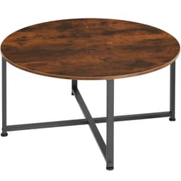 tectake Sofabord Aberdeen  88.5 x 88.5 x 47 cm Industrielt Mørkt Træ, Rustikt