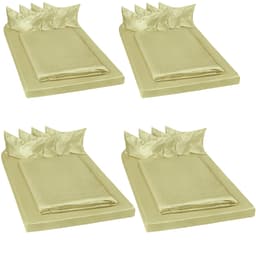 4x Sengetøj i satin, 6-dele