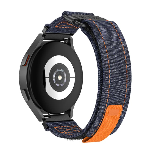 20 mm lærredsurrem til Samsung Galaxy Watch Active 1/2, Galaxy Watch 4 Blå
