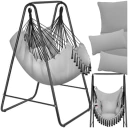 tectake Hængestol Alison, boho-stil, bæreevne 160kg 100 x 85 x 154.5 cm Grå