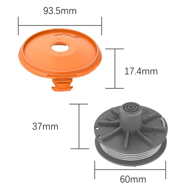 SECURA Fadenspule 1,3mm (2er Set) kompatibel mit Gardena Turbotrimmer 350 Freischneider