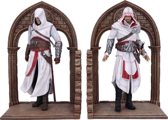 Nemesis Now Assassin's Creed bogstøtter (Altair og Ezio)
