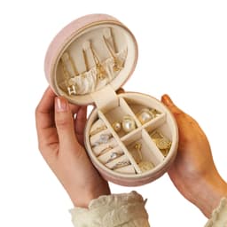 Mini rejse smykkeskrin Organizer Lyserød