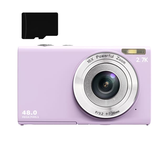 Digitalkamera 48MP 2,7K FHD 16X digital zoom, webcam, autofokus LightPurple