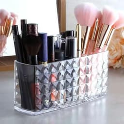 Klar makeup børste opbevaringsboks, 3 slot kosmetiske børster opbevaring arrangør