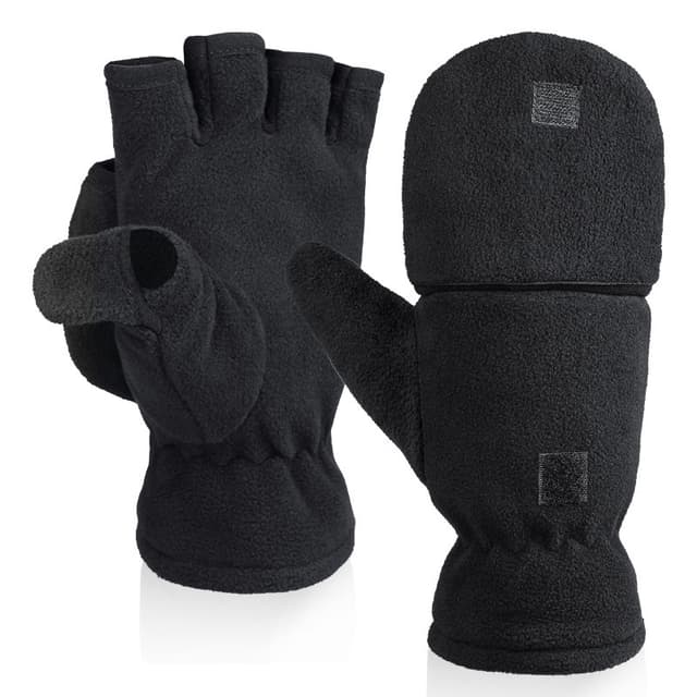 Fingerlösa polarfleecehandskar / vintervantar 2-i-1 M