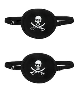 3D ögonmask för ett öga med piratmotiv 2-pack Svart
