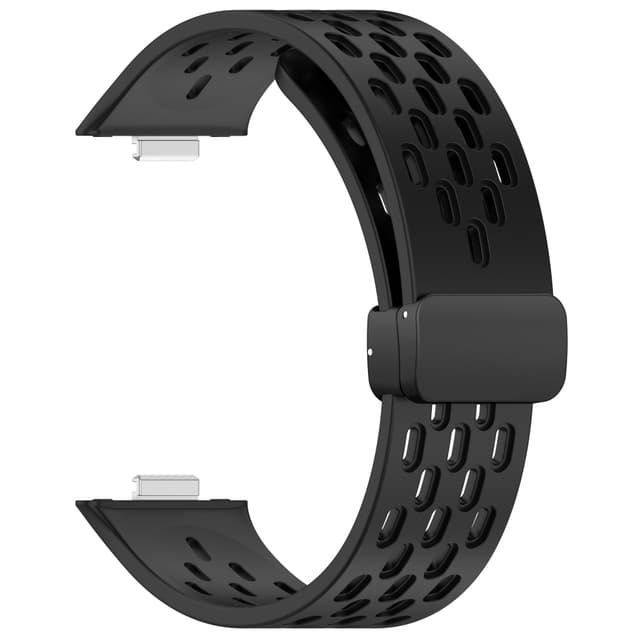 Åndbar silikonerem med magnetisk spænde til Huawei Watch Fit 3 Sort