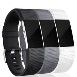 Fitbit Charge 2 vaihtoranneke silikoni 3-pakkaus (S) Musta/harmaa/valkoinen