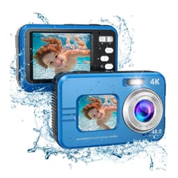 Undervannskamera vanntett 48MP/4K/16x zoom/dobbel skjerm/autofokus Blue