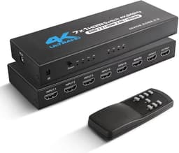 HDMI Switch 7x1 med 4K 60Hz og IR fjernbetjening