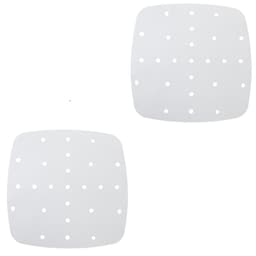 Firkantet perforeret bagepapir til Air Fryer 100-pak Hvid 20 cm