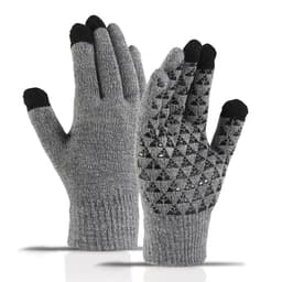 Varme touch-handsker vinterhandsker Grå/sort (one-size)