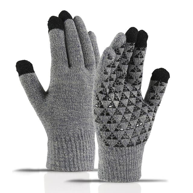 Varme touch-handsker vinterhandsker Grå/sort (one-size)