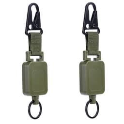 Uttrekkbar yo-yo nøkkelring med karabinkrok 2-pakning Mørk grønn