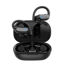Trådløse sportshodetelefoner med ørekroker IPX7 vanntette Sort