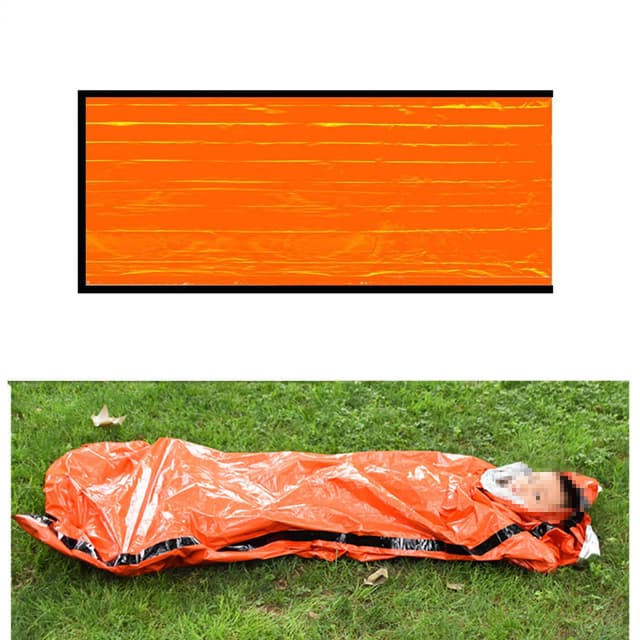Sovepose / redningsteppe for nødsituasjoner 210×91 cm, oransje