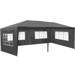 Partytelt, hagepaviljong med 5 sider 6x3 m - grå