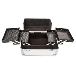 tectake Makeupkuffert med 4 rum 30 x 21 x 22 cm Grå