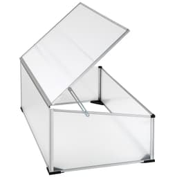 tectake Drivhus i aluminium med låsbart tak - 102 x 61 x 41 / 31 cm