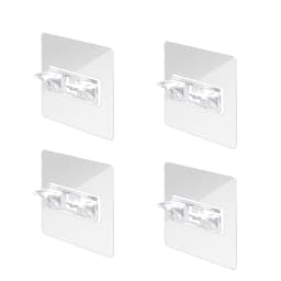 Självhäftande hyllbärare - Fästen för hyllplan 4-pack Transparent