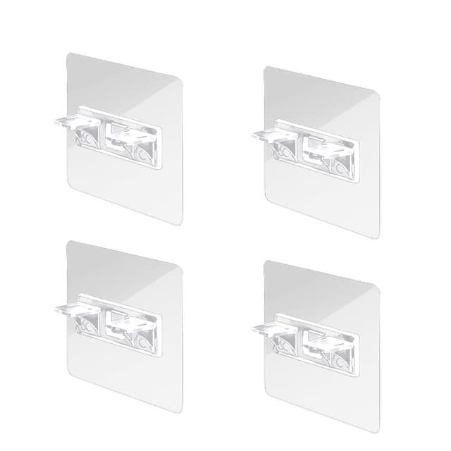 Självhäftande hyllbärare - Fästen för hyllplan 4-pack Transparent