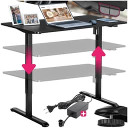 tectake Elektriskt höj- och sänkbart skrivbord Skadi - svart