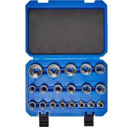 tectake Bitholder med gear lock med 19 dele 26 x 18 x 6.5 cm Blå