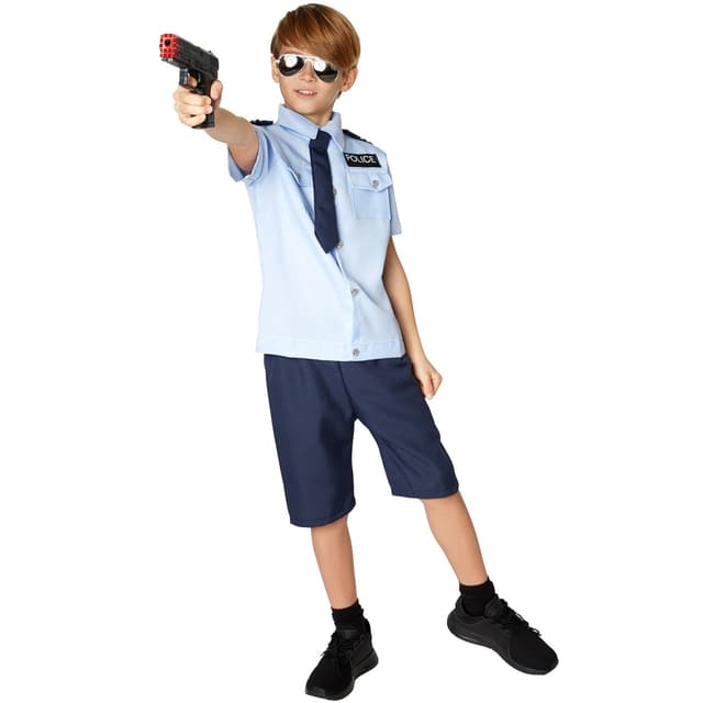 Politibetjent børnekostume - 140 (9-10y)