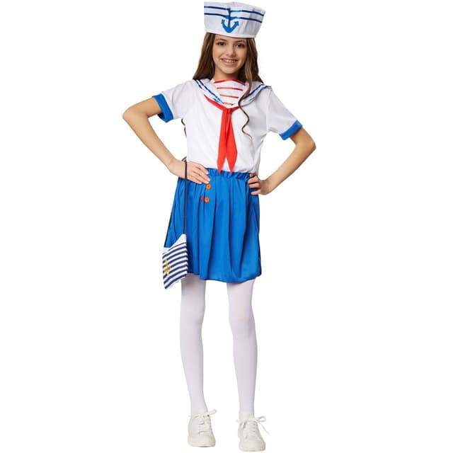Marinesæt børnekostume - 116 (5-6y)