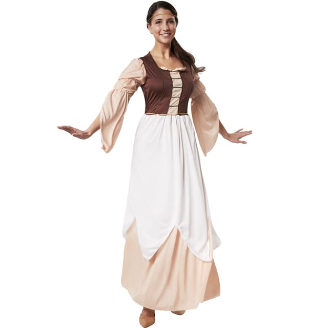 Smuk middelalderkvinde kostume - M