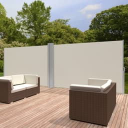 tectake Sidomarkis dubbel i Aluminium - 180 x 600 cm, beige