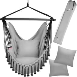 Riipputuoli Malika, boho-tyylinen, Kantavuus 150 kg - harmaa