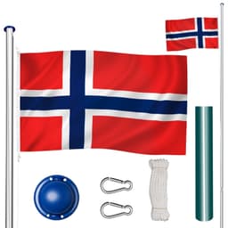 tectake Flaggstång i aluminium  150 x 90 x 625 cm Norge