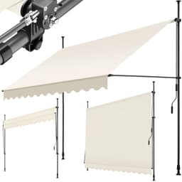 tectake Spännmarkis och soltak med handvev, höjdjusterbar - 300 x 180 cm, beige