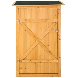 tectake Opbevaringsskab med fladt tag 75 x 56 x 118 cm Brun
