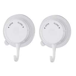 Kraftfulla Sugkoppskrokar 2-pack Vit