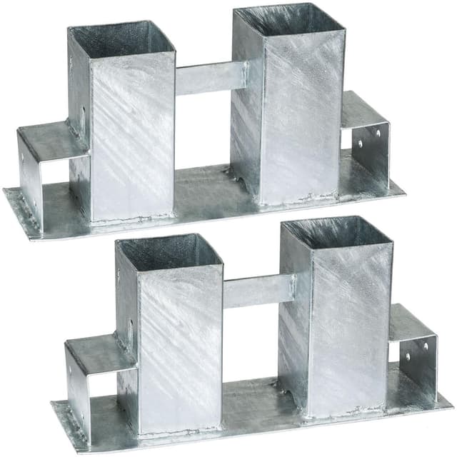 tectake Vedstaplare vedställ varmförzinkad 2-delars - silver