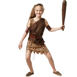 Smart stenalderpige børnekostume - 152 (11-12y)