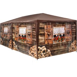 tectake Havepavillon med 6 sider 6x3m 600 x 300 x 250 cm Brun