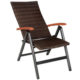 tectake Utefåtölj Melbourne hopfällbar 68 x 59 x 109 cm Brun