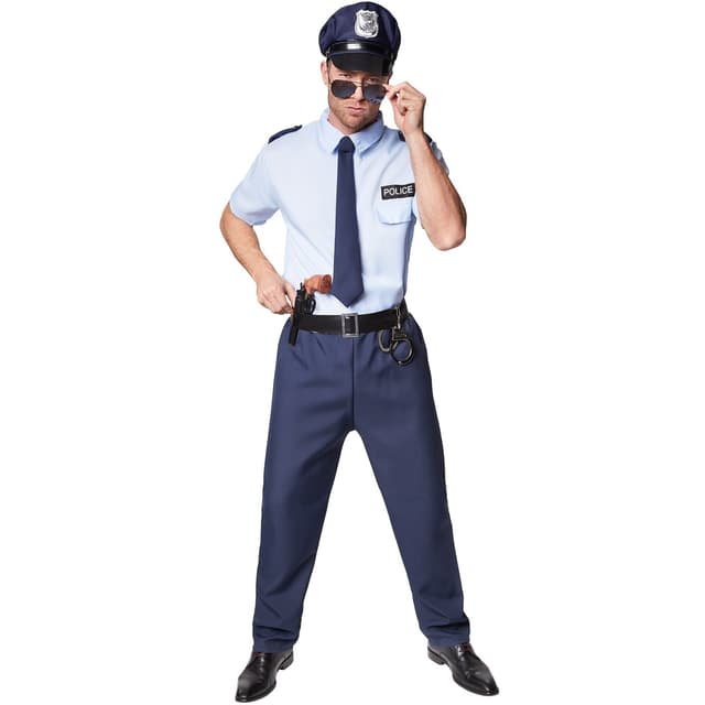 Politibetjent kostume mand - XL