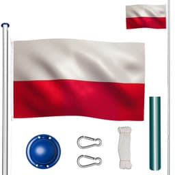 tectake Flaggstång i aluminium - Polen