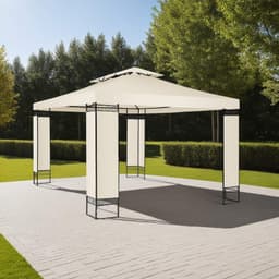 tectake Havepavillon Leyla 3,9x2,9m 390 x 290 x 265 cm Creme