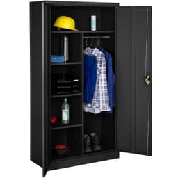 Arkivskap med 6 rom og stang - svart,90 cm