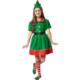 Flittig nissepige børnekostume - 104 (3-4y)