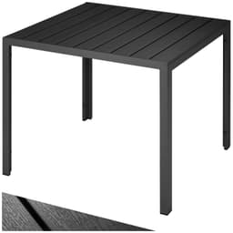 tectake Trädgårdsbord i aluminium Maren höjdjusterbara fötter 90x90x74,5cm - svart