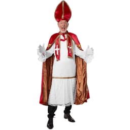 St. Nikolaus-sæt mørkerødt kostume - L