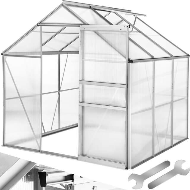 tectake Aluminiumväxthus utan fundament - 190 x 185 x 195 cm